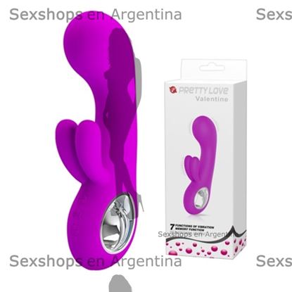 Vibrador con estimulacion clitorial y carga USB